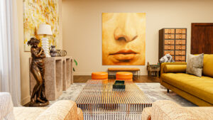 austin high end residential interior design livign room yellow 33